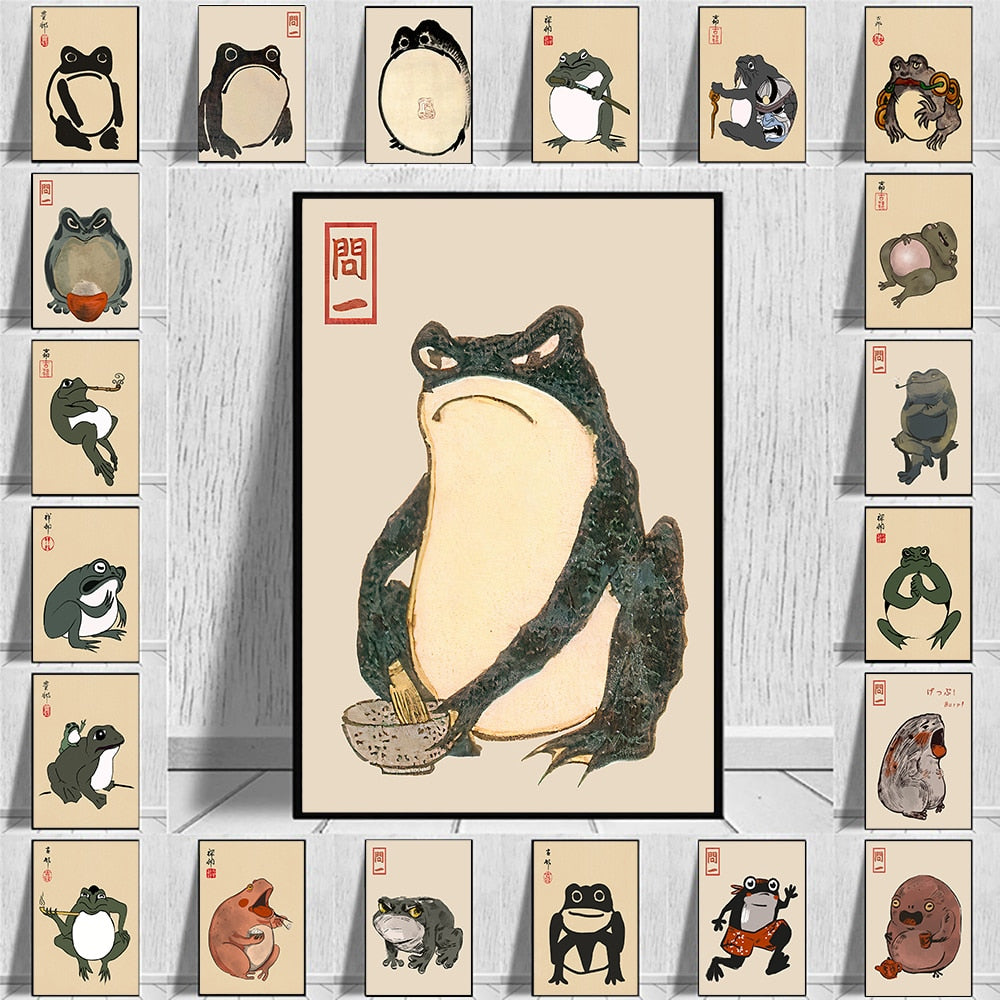 Matsumoto Hoji Frog Canvas Posters