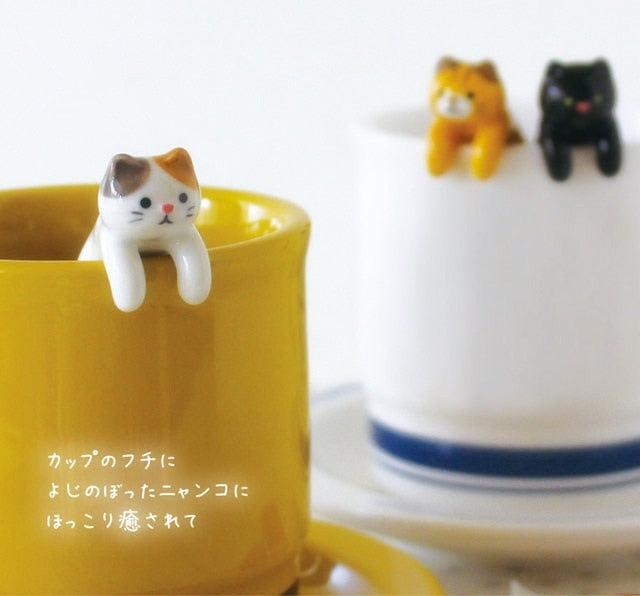 Ceramic Hanging Cat Teaspoon